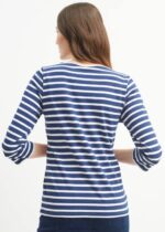 Saint James Women GALATHEE II V4HD52 Breton Striped Top with Sleeve Soft Cotton Fit NAVY/WHITE - Image 3