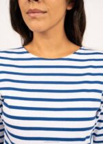 Saint James Women GALATHEE II V4HD60 Breton Striped Top with Sleeve Soft Cotton Fit WHITE/ROYAL BLUE - Image 5