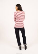 Saint James Women GALATHEE II V4HD96 Breton Striped Top with Sleeve Soft Cotton Fit WHITE/RED - Image 2