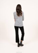 Saint James Women GALATHEE II V4HD97 Breton Striped Top with Sleeve Soft Cotton Fit WHITE/NAVY - Image 3