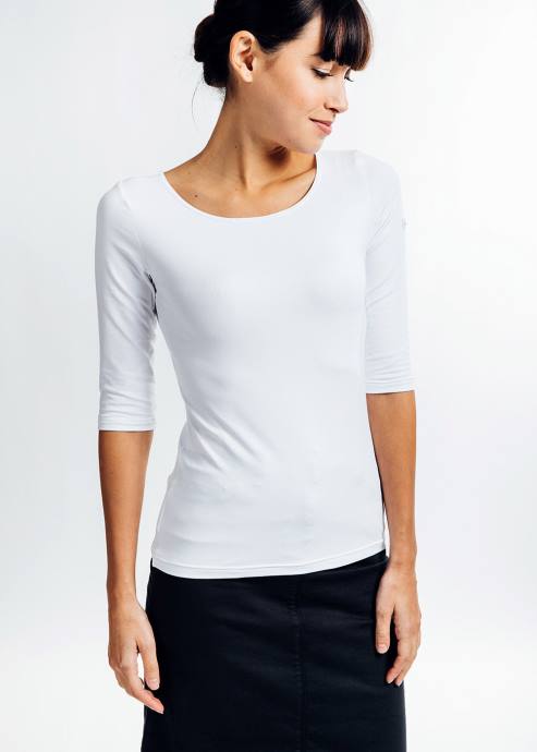 Saint James Women GARDE-COTE III V4HD16 Solid White Top With UV Protection Fit WHITE - Image 2