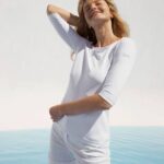 Saint James Women GARDE-COTE III V4HD16 Solid White Top With UV Protection Fit WHITE