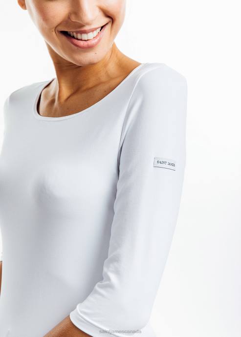 Saint James Women GARDE-COTE III V4HD16 Solid White Top With UV Protection Fit WHITE - Image 3