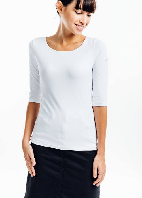 Saint James Women GARDE-COTE III V4HD16 Solid White Top With UV Protection Fit WHITE - Image 4