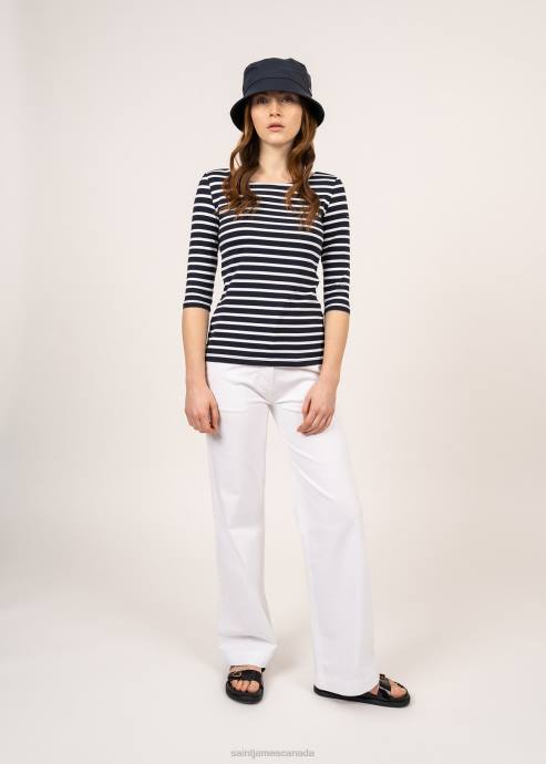 saint_james_women_garde_cote_iii_v4hd90_nautical_striped_sport_top_with_uv_protection_fit_navy_white.jpg Saint James Women GARDE-COTE III V4HD90 Nautical Striped Sport Top With UV Protection Fit NAVY/WHITE - Image 1