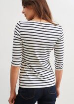Saint James Women GARDE-COTE III V4HD91 Nautical Striped Sport Top With UV Protection Fit WHITE/NAVY - Image 4