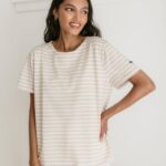 Saint James Women JENNI KAYNE V4HD32 Rue Striped Tee OATMEAL/WHITE