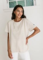 Saint James Women JENNI KAYNE V4HD32 Rue Striped Tee OATMEAL/WHITE