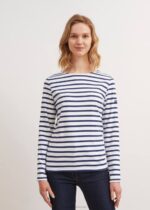 Saint James Women MINQUIDAME V4HD62 Breton Striped Shirt with Long Sleeve Soft Cotton Fit WHITE/NAVY - Image 3