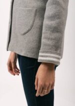 Saint James Women NASHVILLE V4HD118 Short Buttoned Jacket with Patch Pockets LIGHT GREY/WINTER WHITE - Image 6